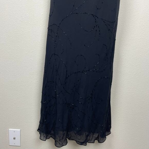 Jones New York Vintage Silk Dress 6 Beaded Y2K Vampy Fairycore Whimsigoth - Picture 2 of 12